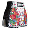 TUFF Muay Thai Boxing Shorts New Retro Style "White Rose With Birds"