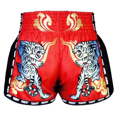TUFF Muay Thai Shorts Boxing Trunks Retro Style (TUF-MSC126-RED)