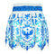 [Pre-Order] TUFF Muay Thai Boxing Shorts Gladiator Blue & White Classic Victorian Pattern