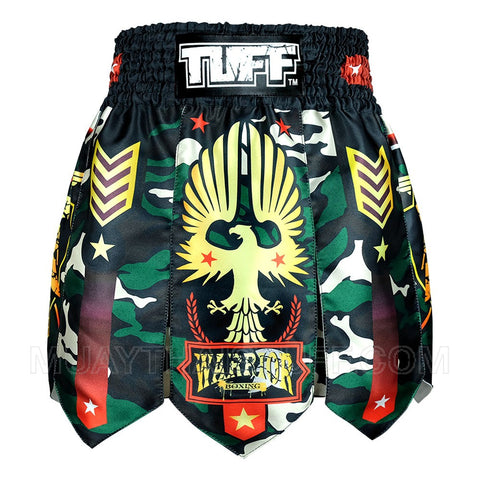 [Pre-Order] TUFF Muay Thai Boxing Shorts Gladiator Green Military Warrior