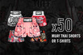 x50 Assorted TUFF Muay Thai shorts / T-shirts Wholesale Order